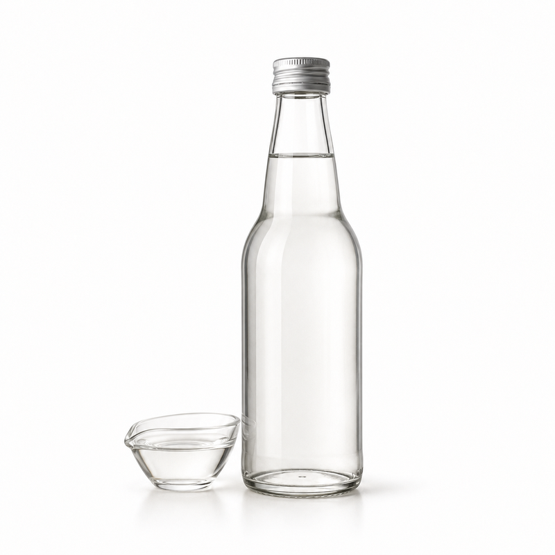Číra sklenená fľaša naturálneho liehového kvasného octu 10% 500ml